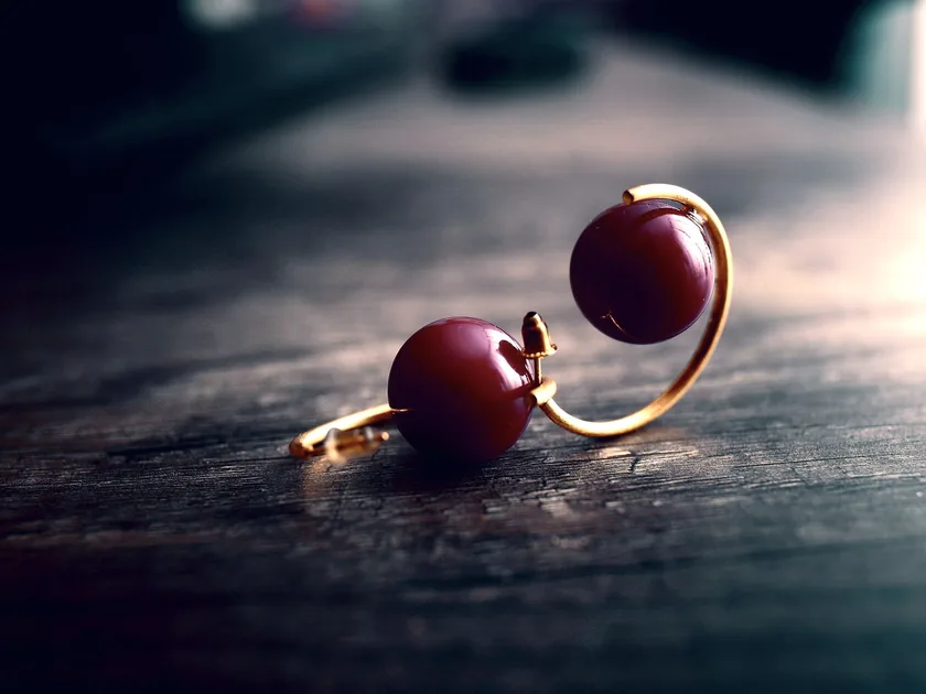 A single earring photographed close up