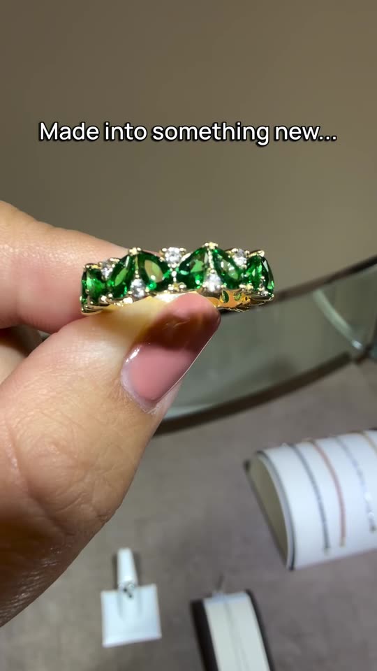 Inherited gold jewelry weighed, then shown remade as two new rings